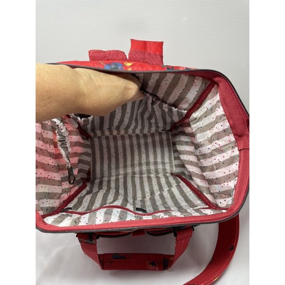 Lug Via Convertible Tote Backpack Travel Bouquet Red Pockets Trolley Sleeve RFID - Picture 8 of 14